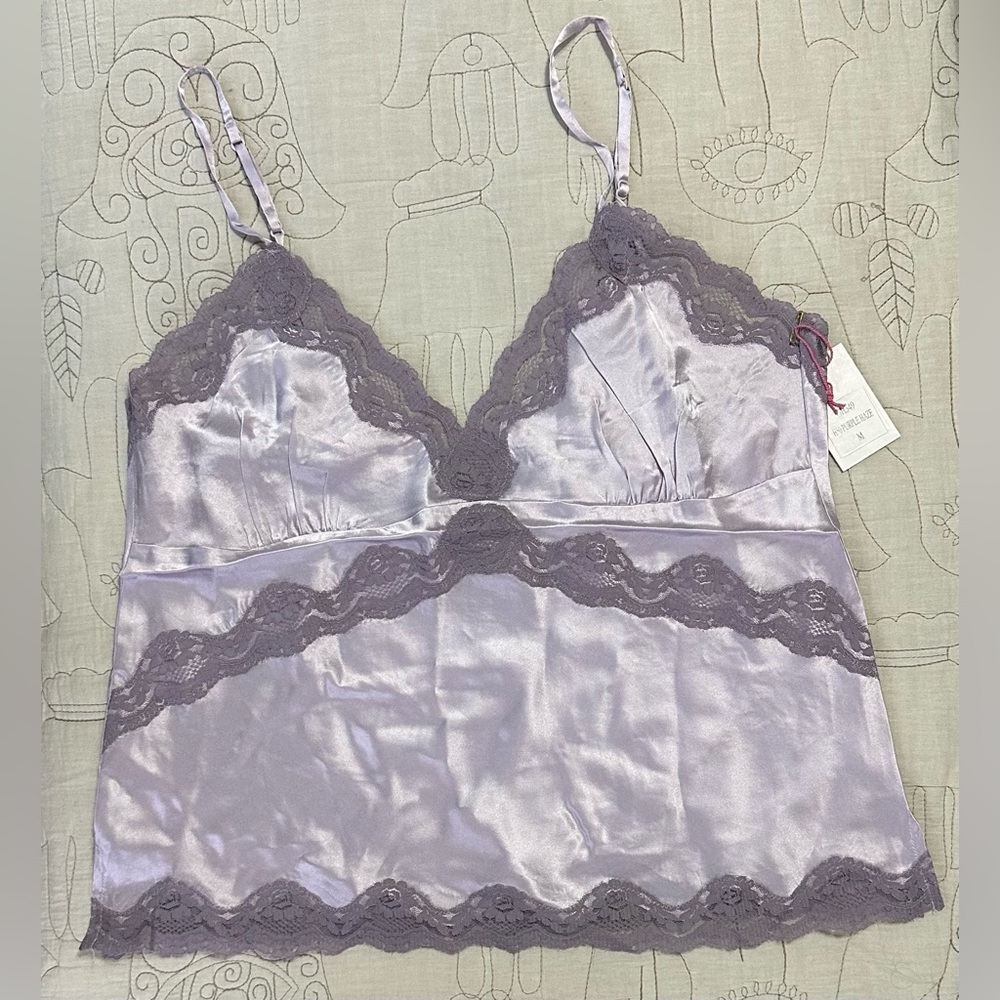 Gold Hawk Purple Haze Silk Lace Cami Top NWT Medium GH349